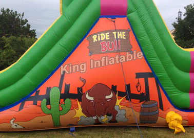 El color brillante del tema de Bull inflable seca diapositivas con 25 pies de largo para el niño y el adulto