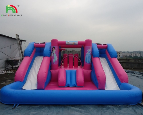 Venta caliente tobogán de agua inflable de doble carril tobogán de agua inflable con piscina desmontable en venta