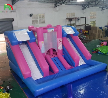 Venta caliente tobogán de agua inflable de doble carril tobogán de agua inflable con piscina desmontable en venta