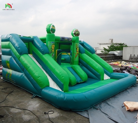 Deslizamiento acuático comercial inflables para niños al aire libre Deslizamiento acuático de doble carril Casa de rebote Deslizamiento acuático inflables con piscina