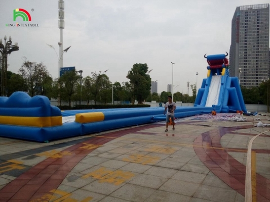 Deslizamientos de parque acuático divertidos Juegos acuáticos de nuevo diseño Equipo de juego acuático Deslizamiento de agua inflables largos
