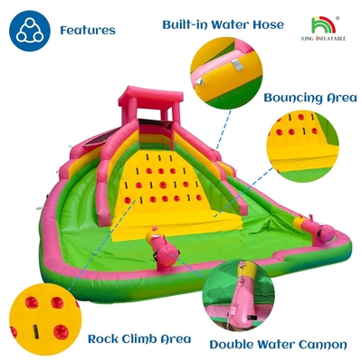 Deslizamientos de agua inflables comerciales con piscina Deslizamientos de agua de doble carril inflables para niños y adultos