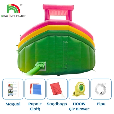 Deslizamientos de agua inflables comerciales con piscina Deslizamientos de agua de doble carril inflables para niños y adultos