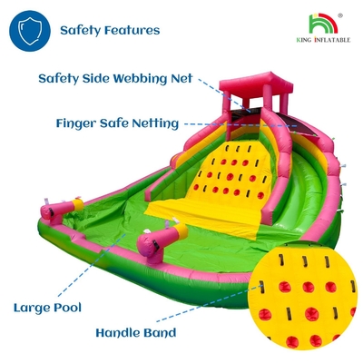 Deslizamientos de agua inflables comerciales con piscina Deslizamientos de agua de doble carril inflables para niños y adultos