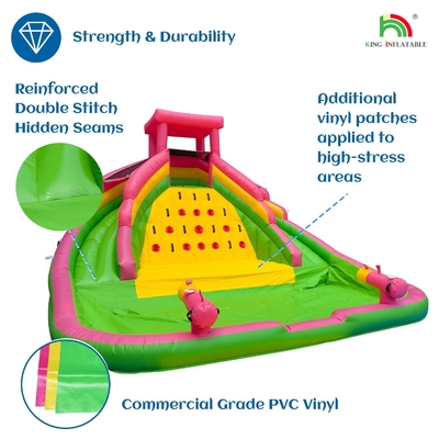Deslizamientos de agua inflables comerciales con piscina Deslizamientos de agua de doble carril inflables para niños y adultos