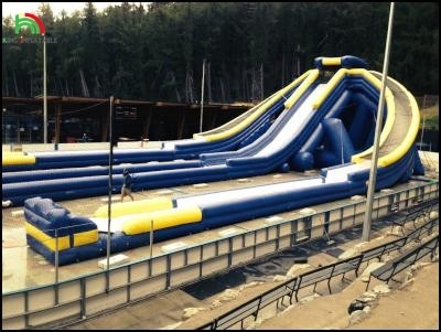Gran tamaño de alta calidad Adultos de 3 carriles Trippo tobogán de agua inflable comercial