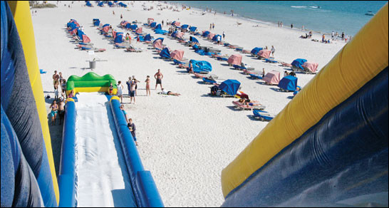 Parque temático comercial de alta calidad tobogán de agua inflable Gran tobogán inflable para parque de diversiones