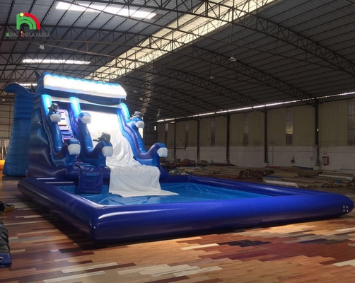 Venta caliente de toboganes de agua inflables comercial toboganes de agua inflables con piscina toboganes de agua inflables mayorista