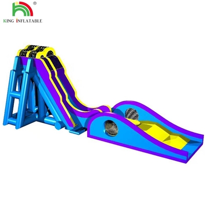 Alquiler de fiestas comerciales Interesante tobogán de agua inflable azul loco para niños y adultos