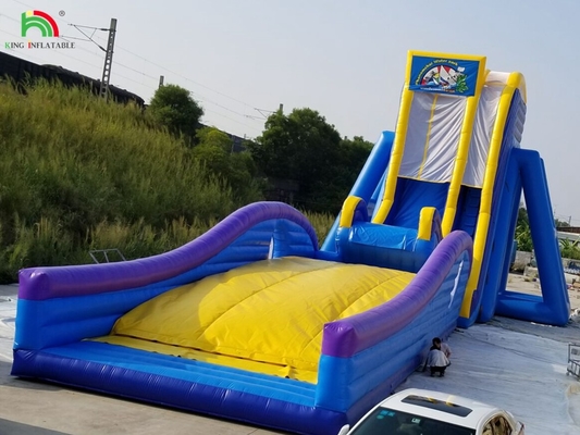 Deslizamiento acuático de grado comercial para adultos Gran deslizamiento acuático inflable largo para parque de diversiones