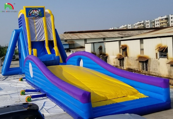 Deslizamiento acuático de grado comercial para adultos Gran deslizamiento acuático inflable largo para parque de diversiones