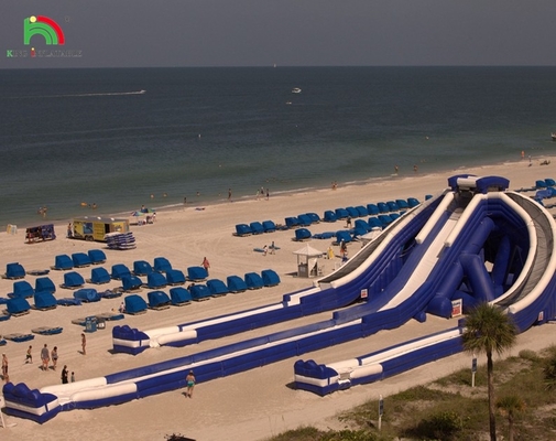 Super triple tobogán tobogán de agua inflable parque acuático infantil al aire libre tobogán de agua comercial