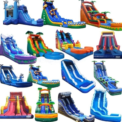 Barandilla tobogán de agua inflable comercial gigante parque de atracciones para adultos tobogán de agua