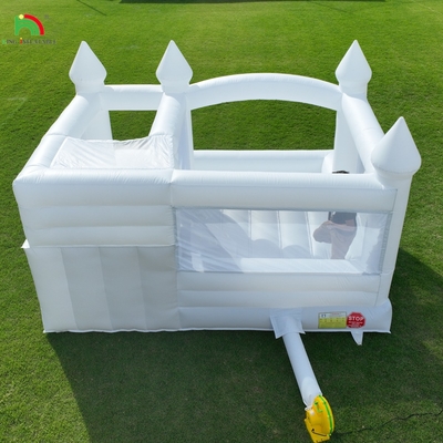 Comercial Blanco Inflable Bounce Castle House Niños tobogán acuático con agujero de bolas