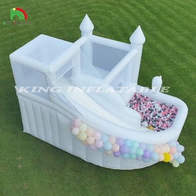 Combo Blanco Inflable Bounce Bouncy Castle House Niños tobogán acuático con fosa de pelota