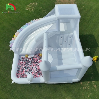 Combo Blanco Inflable Bounce Bouncy Castle House Niños tobogán acuático con fosa de pelota