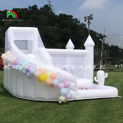 Combo Blanco Inflable Bounce Bouncy Castle House Niños tobogán acuático con fosa de pelota