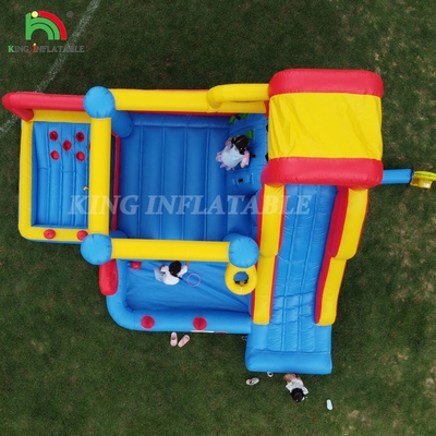 Curso de obstáculos inflables Casa de rebote Castillo con toboganes Área de rebote y obstáculos Escalada con soplador