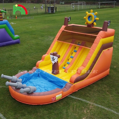 Deslizamientos de agua inflables comerciales de doble carril con piscina para niños