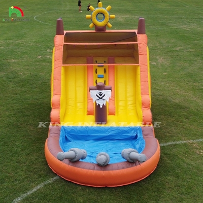 Deslizamientos de agua inflables comerciales de doble carril con piscina para niños