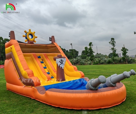 Deslizamientos de agua inflables comerciales de doble carril con piscina para niños