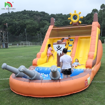 Deslizamientos de agua inflables comerciales de doble carril con piscina para niños