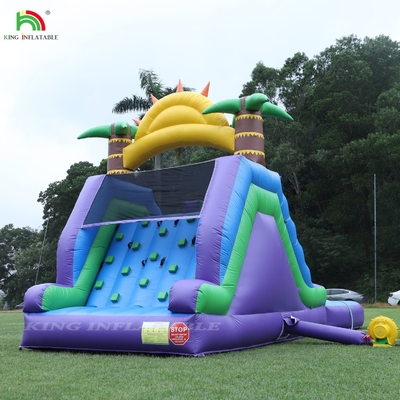Combo de toboganes de agua inflable de doble carril con obstáculo de piscina para escalar toboganes inflables de piscina