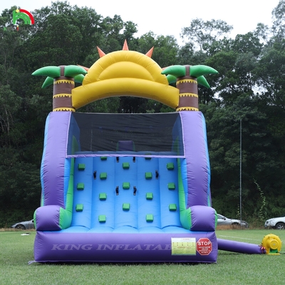 Combo de toboganes de agua inflable de doble carril con obstáculo de piscina para escalar toboganes inflables de piscina
