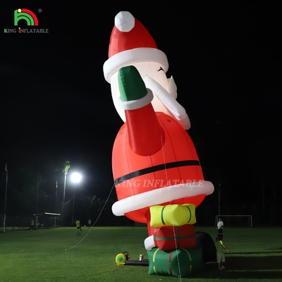 Ornamento inflables de Papá Noel 33ft Gigante de dibujos animados con luces LED para la decoración de la fiesta de jardín de Navidad