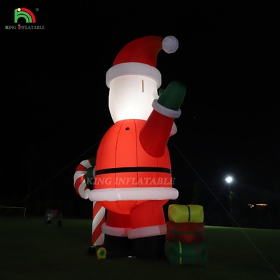 Ornamento inflables de Papá Noel 33ft Gigante de dibujos animados con luces LED para la decoración de la fiesta de jardín de Navidad