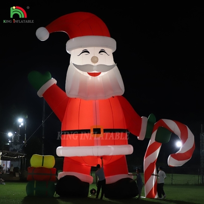 Ornamento inflables de Papá Noel 33ft Gigante de dibujos animados con luces LED para la decoración de la fiesta de jardín de Navidad
