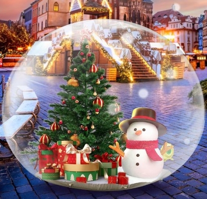 10FT inflables de nieve de 0,5 mm PVC decoraciones navideñas gigante transparente inflables de burbujas tienda de iglú