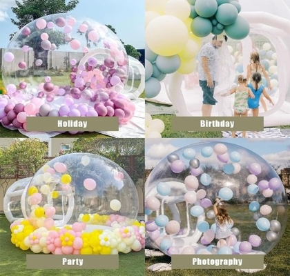 Tienda de burbujas inflables al aire libre Cúpula de cristal transparente Tienda de burbujas inflables con globos para la boda