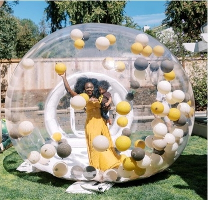 Tienda de burbujas inflables al aire libre Cúpula de cristal transparente Tienda de burbujas inflables con globos para la boda