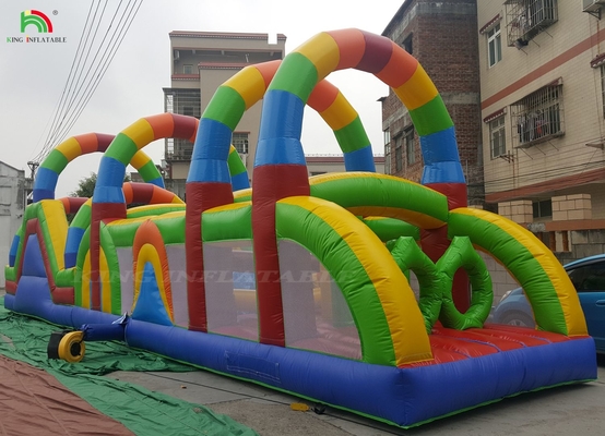Cursos de obstáculos comerciales de tierra Deporte Juego de obstáculos inflables para niños