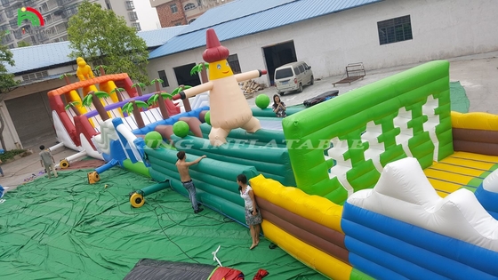Curso de obstáculos inflables al aire libre para adultos Juegos de fiesta de casa de rebote