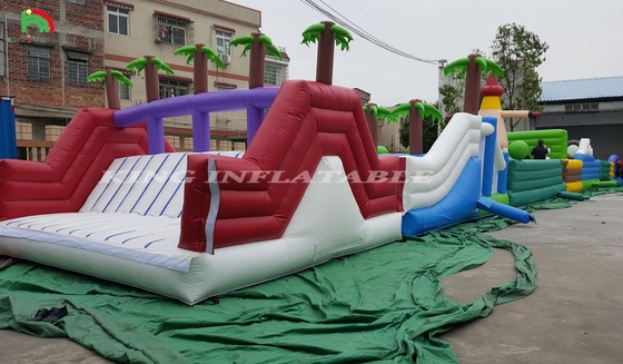 Curso de obstáculos inflables al aire libre para adultos Juegos de fiesta de casa de rebote