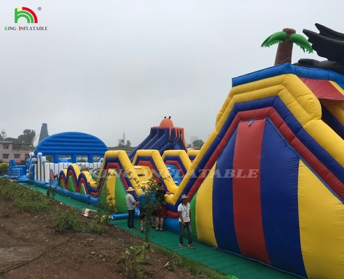 Gran Parque Temático al aire libre Parque de juegos Inflable Castillo Combinado Curso de Obstáculos Inflable