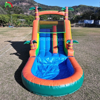 21x9x12FT Casa de rebote de PVC de grado comercial toboganes de agua inflables toboganes tropicales con salpicaduras