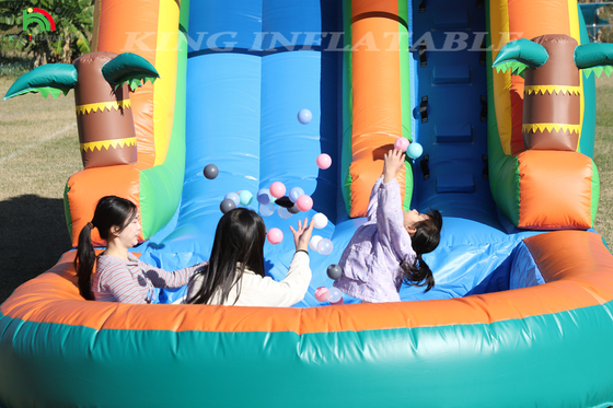 21x9x12FT Casa de rebote de PVC de grado comercial toboganes de agua inflables toboganes tropicales con salpicaduras
