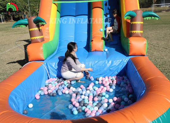 21x9x12FT Casa de rebote de PVC de grado comercial toboganes de agua inflables toboganes tropicales con salpicaduras