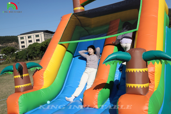 21x9x12FT Casa de rebote de PVC de grado comercial toboganes de agua inflables toboganes tropicales con salpicaduras