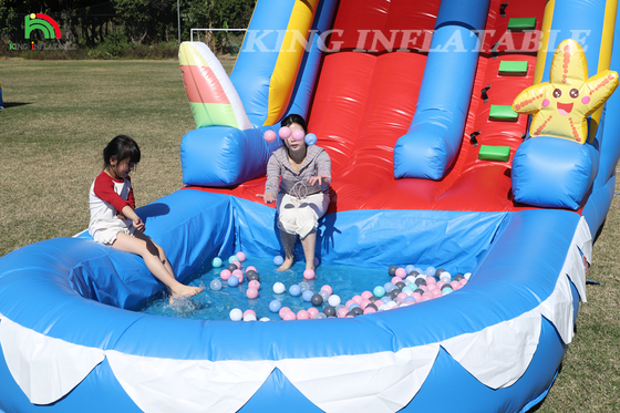 Deslizamiento de agua comercial de PVC Deslizamiento de agua inflable para niños Deslizamiento inflable con piscina Deslizamiento seco húmedo Adulto