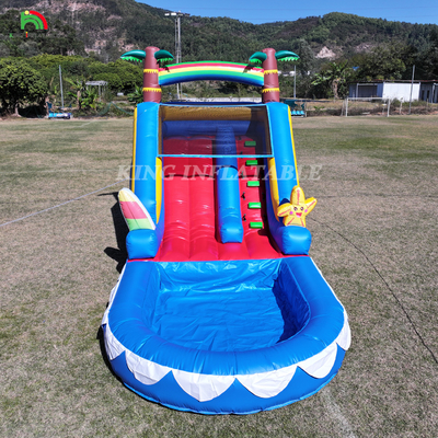 Deslizamiento de agua comercial de PVC Deslizamiento de agua inflable para niños Deslizamiento inflable con piscina Deslizamiento seco húmedo Adulto