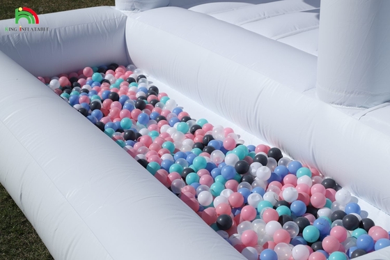13x13x10 pies Casa comercial de salto blanco Gran salto castillo inflable para niños adultos con tobogán y hoyo de pelota