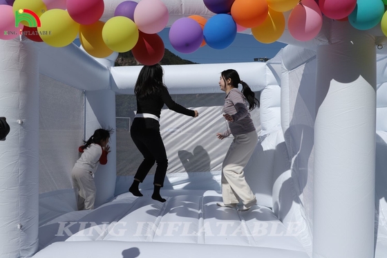 13x13x10 pies Casa comercial de salto blanco Gran salto castillo inflable para niños adultos con tobogán y hoyo de pelota
