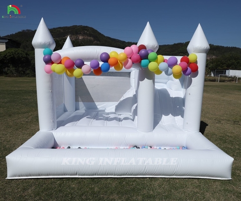 13x13x10 pies Casa comercial de salto blanco Gran salto castillo inflable para niños adultos con tobogán y hoyo de pelota