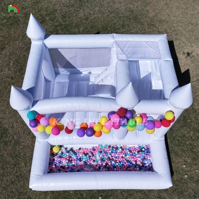 13x13x10 pies Casa comercial de salto blanco Gran salto castillo inflable para niños adultos con tobogán y hoyo de pelota