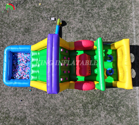 Curso de obstáculos combo de salpicador inflable Casa del castillo de salto con toboganes Escalada de obstáculos de la cisterna