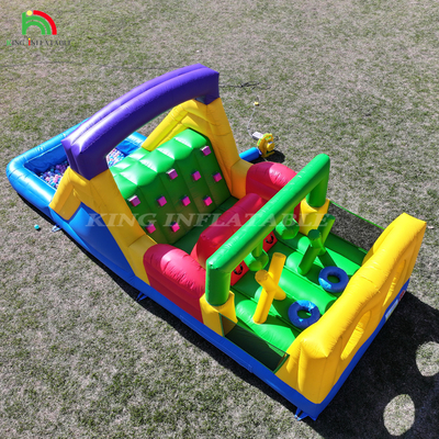 Curso de obstáculos combo de salpicador inflable Casa del castillo de salto con toboganes Escalada de obstáculos de la cisterna
